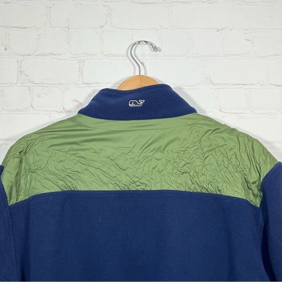 Vineyard Vines Fleece Quarter Zip Pullover Jacket Mens Large Blue Green - Picture 9 of 13